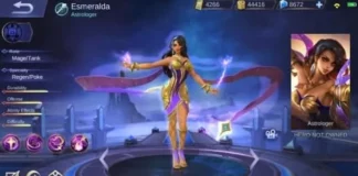 Screenshot of Esmeralda using her skills in a Mobile Legends match.