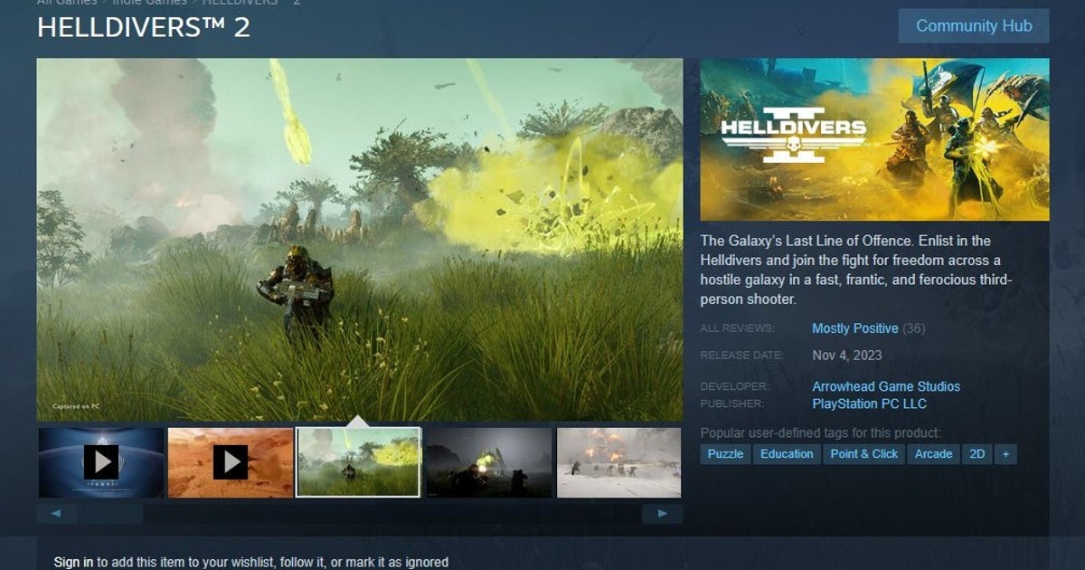 Helldivers 2 developer responds as fake games appear on Steam