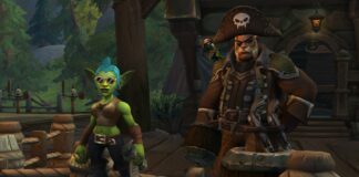 World of Warcraft Plunderstorm - a goblin and an orc with a pirate hat 
