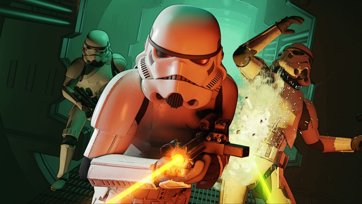 Key art stormtroopers getting blasted