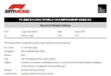 2023-24 Round 2 Race Offence No 20 - Car 72