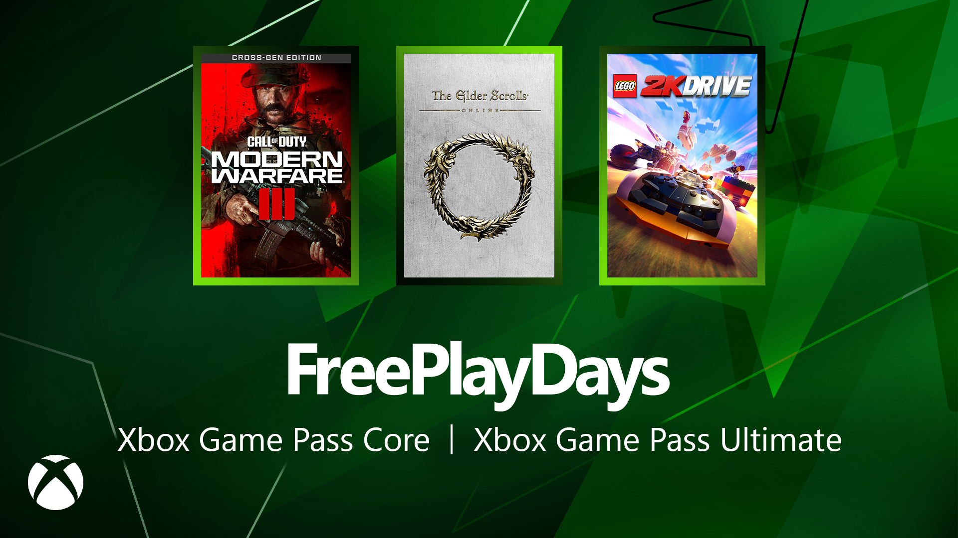 Free Play Days – Call of Duty Modern Warfare III (Multiplayer/Zombies Only), The Elder Scrolls Online and LEGO 2k Drive