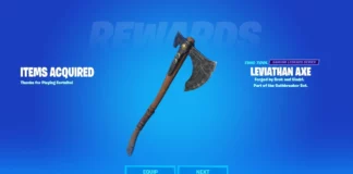 Image of the Leviathan Axe in Fortnite: A clear screenshot of the Leviathan Axe as a pickaxe within the game environment.