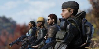A row of post-apocalyptic soldiers