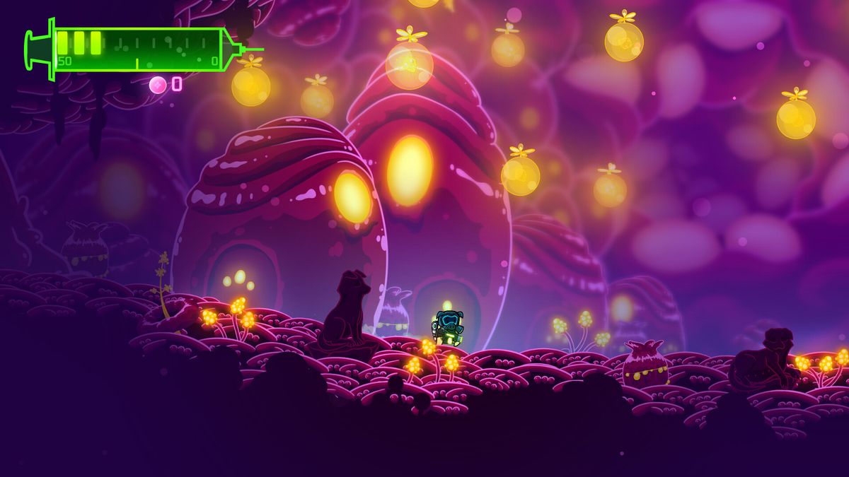 Metroidvania around a microscopic world to save dogs everywhere in BioGun