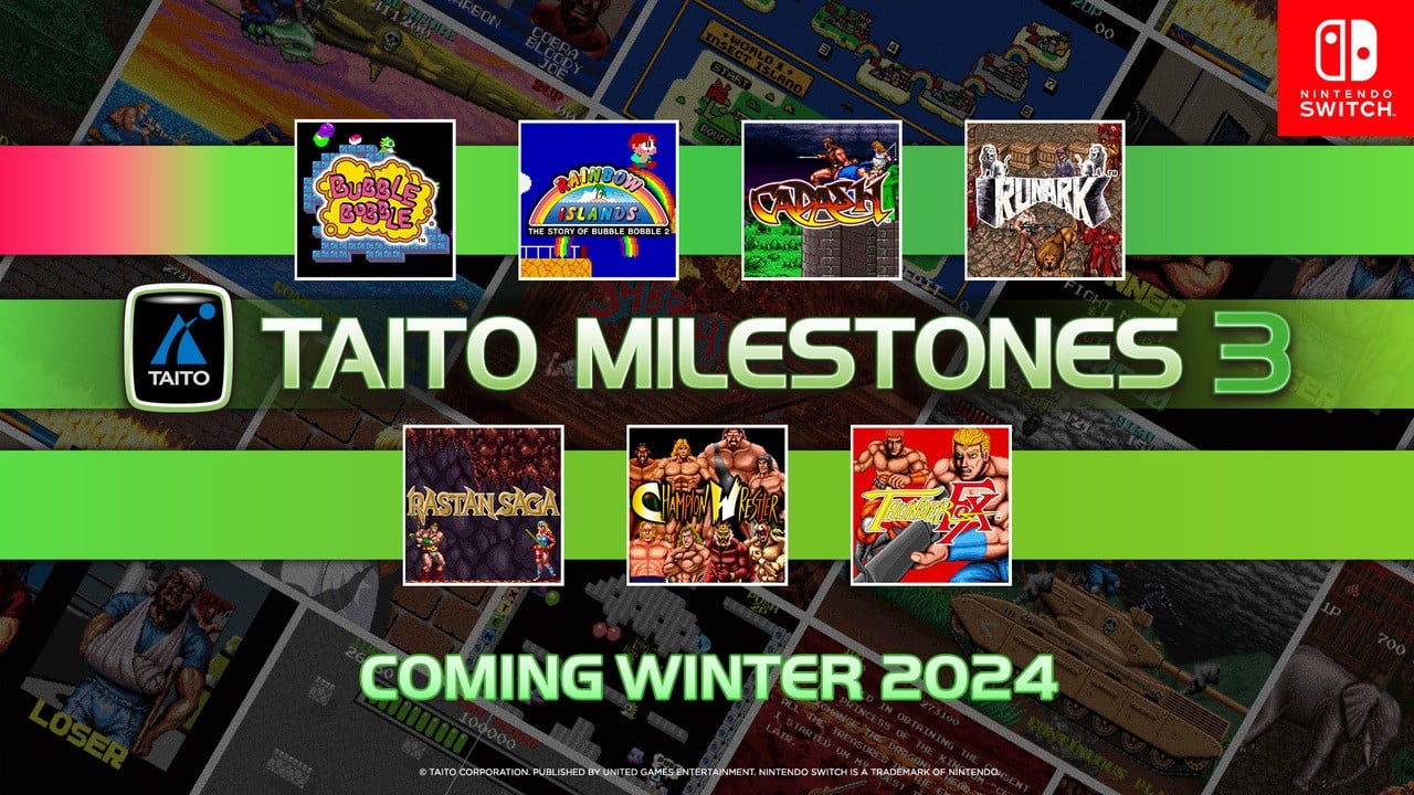 Taito Milestones 3 Coming Winter 2024, First Batch Of Games Revealed