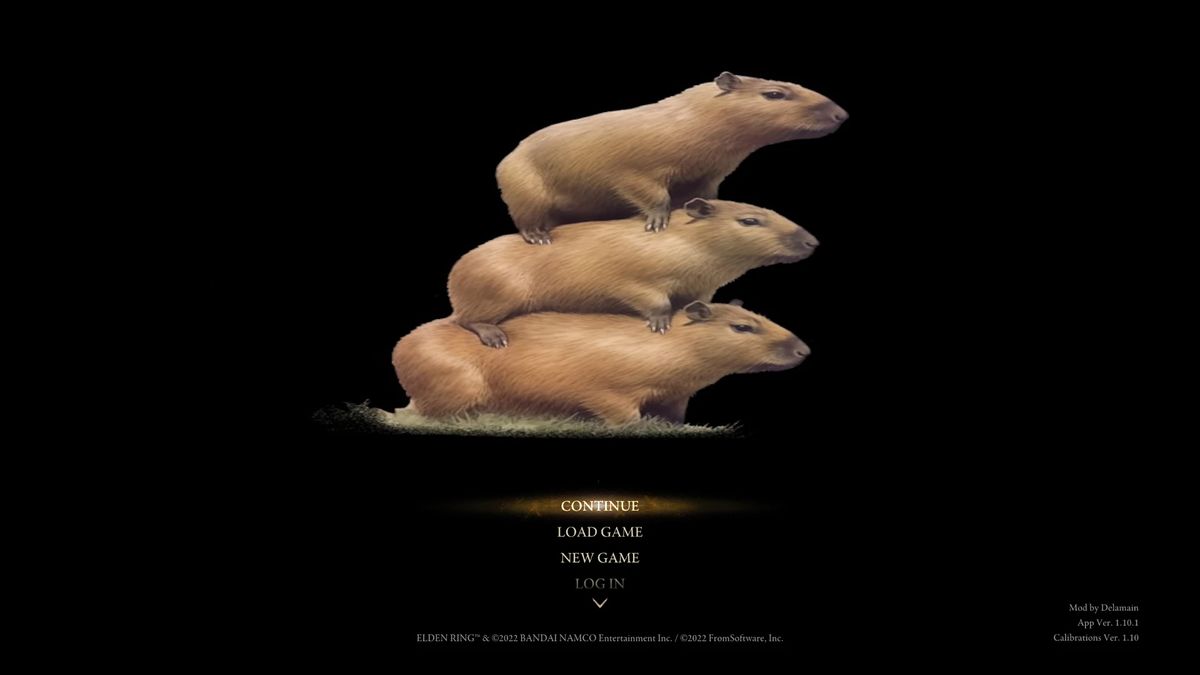 A stack of capybara modded into Elden Ring.