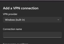 A screengrab of the Windows 11 VPN interface