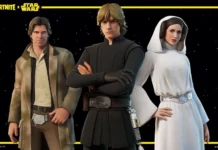 Han Solo and Leia Organa Fortnite skins in Star Wars collaboration