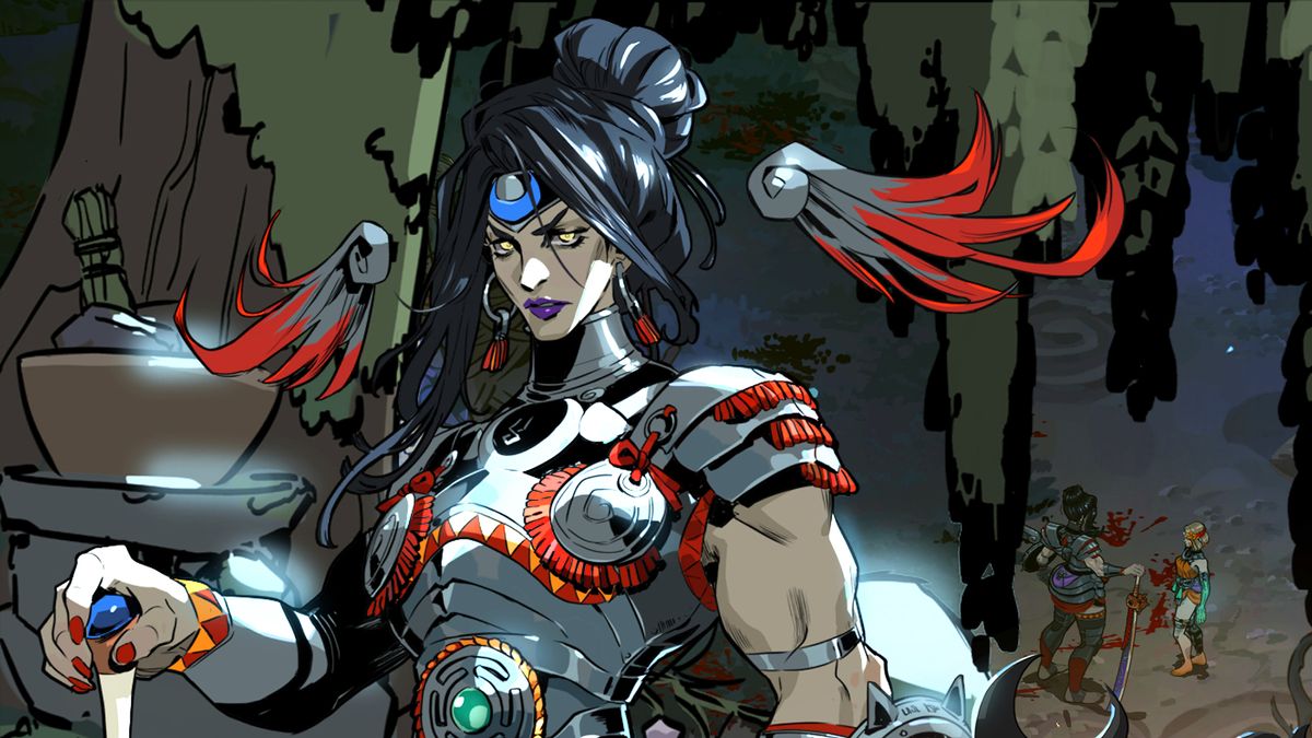 Hades 2 character Nemesis with dark background