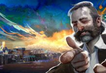 Disco Elysium hero smiling at the viewer and giving a double thumbs up gesture