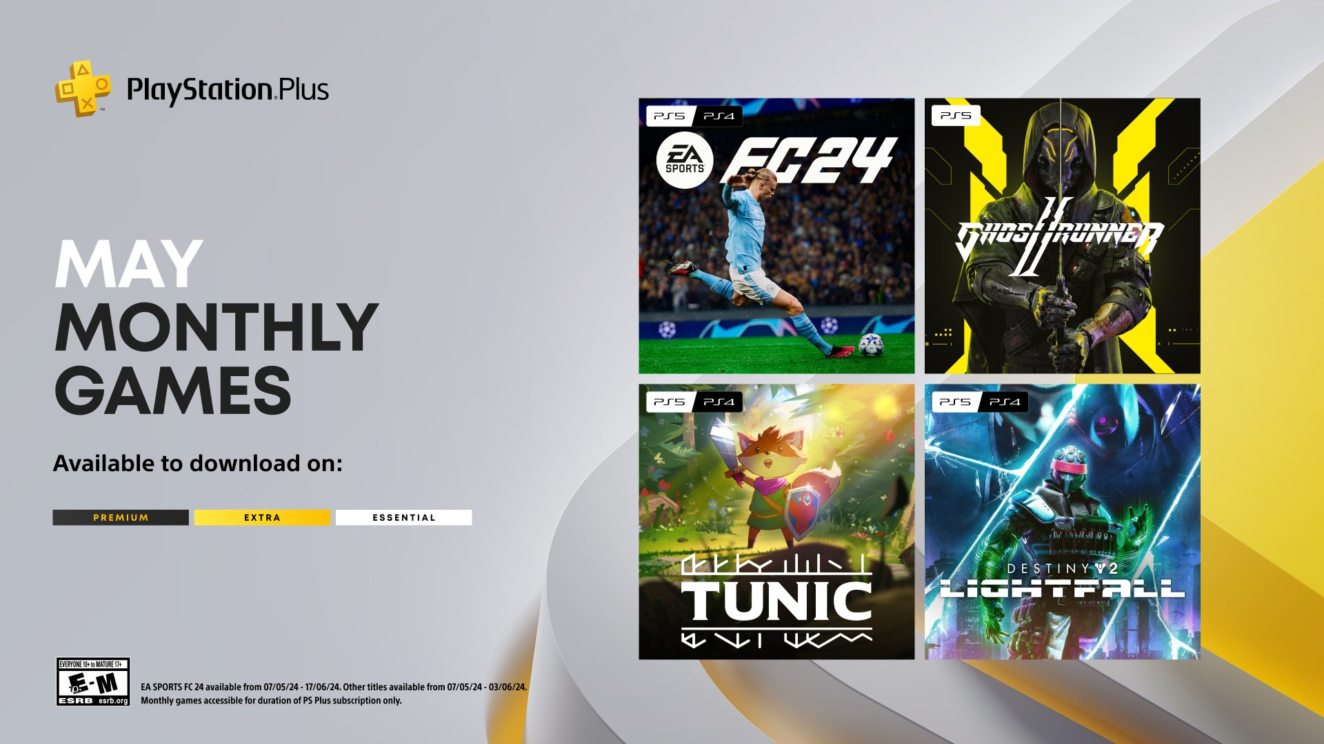 PlayStation Plus Monthly Games for May: EA Sports FC 24, Ghostrunner 2, Tunic, Destiny 2: Lightfall  – PlayStation.Blog