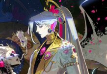 Hades 2 character Chaos in white and gold attire with pink petals